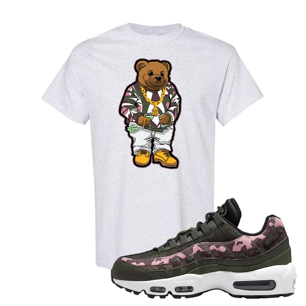 Olive Pink Camo 95s T Shirt | Sweater Bear, Ash