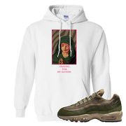Medium Olive Rough Green 95s Hoodie | God Told Me, White