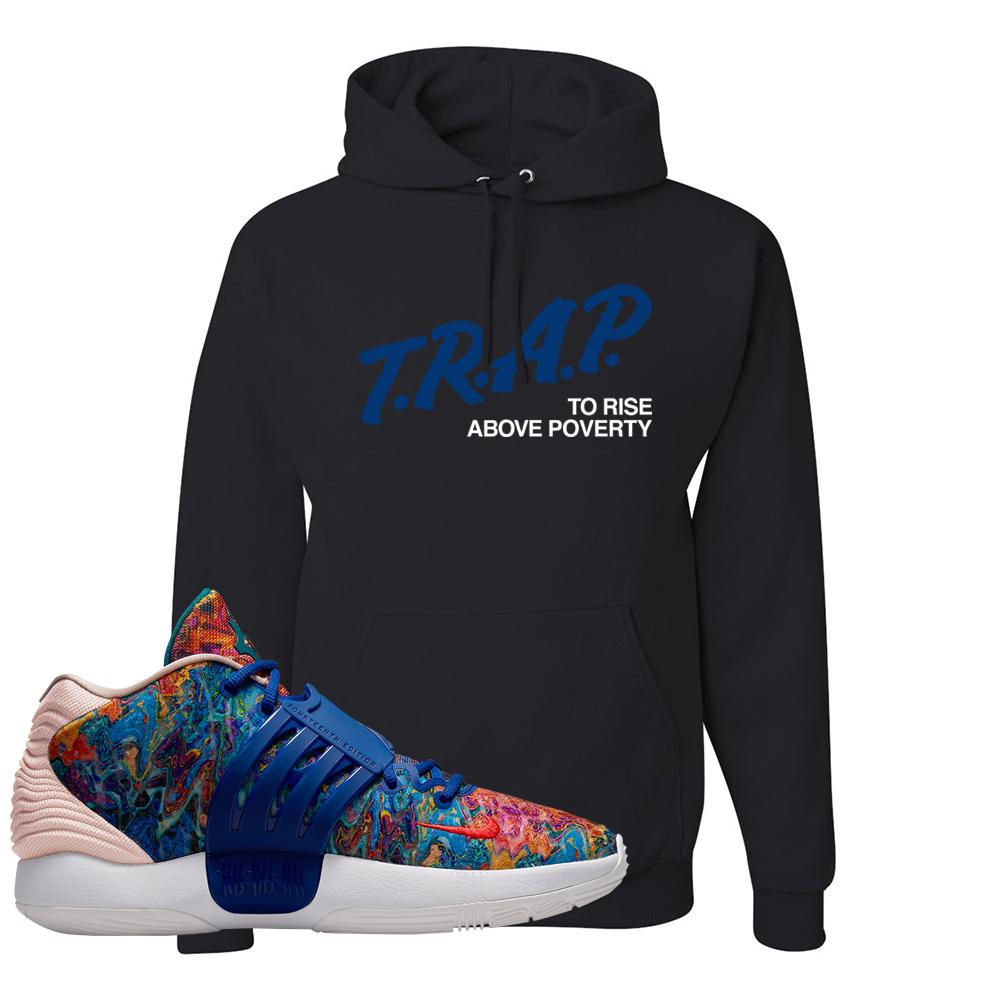 Deep Royal KD 14s Hoodie | Trap To Rise Above Poverty, Black