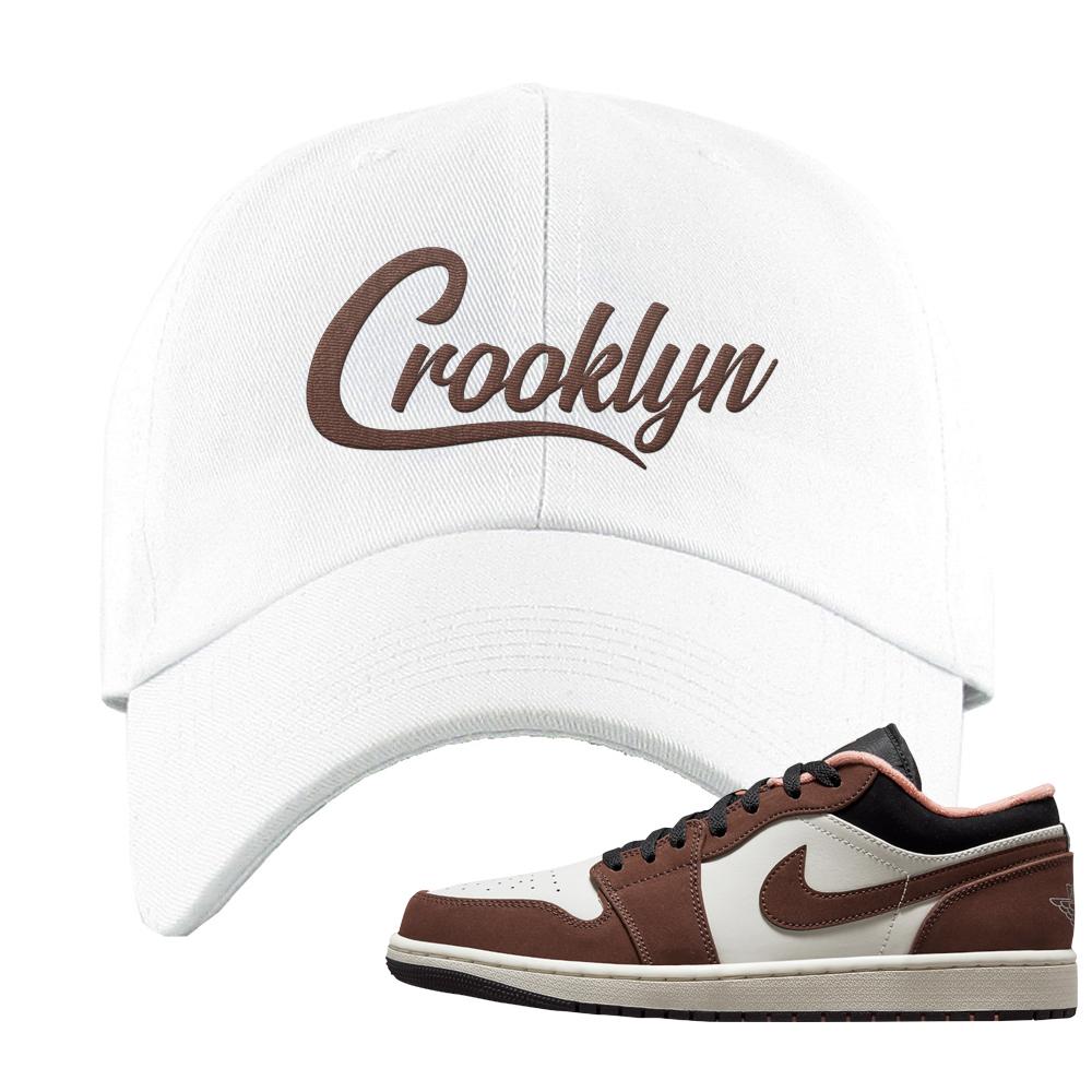Mocha Low 1s Dad Hat | Crooklyn, White