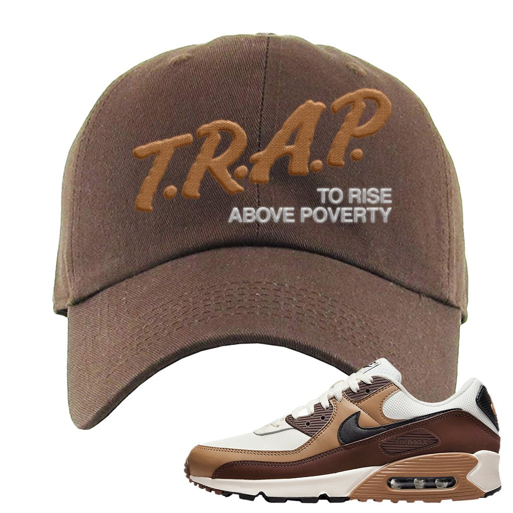 Air Max 90 Dark Driftwood Dad Hat | Trap To Rise Above Poverty, Brown