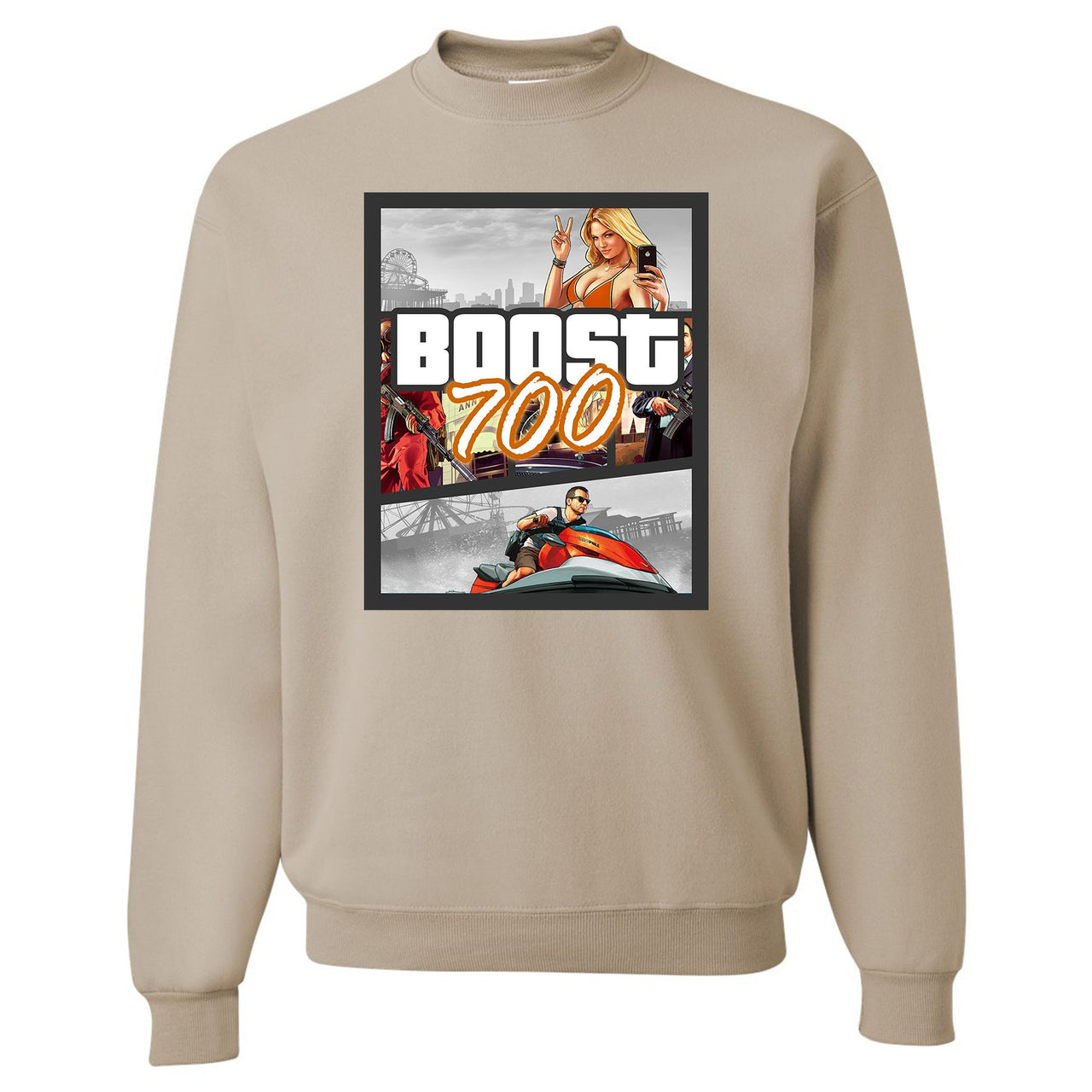 Magnet 700s Crewneck Sweatshirt | Video Game Cover, Sandstone