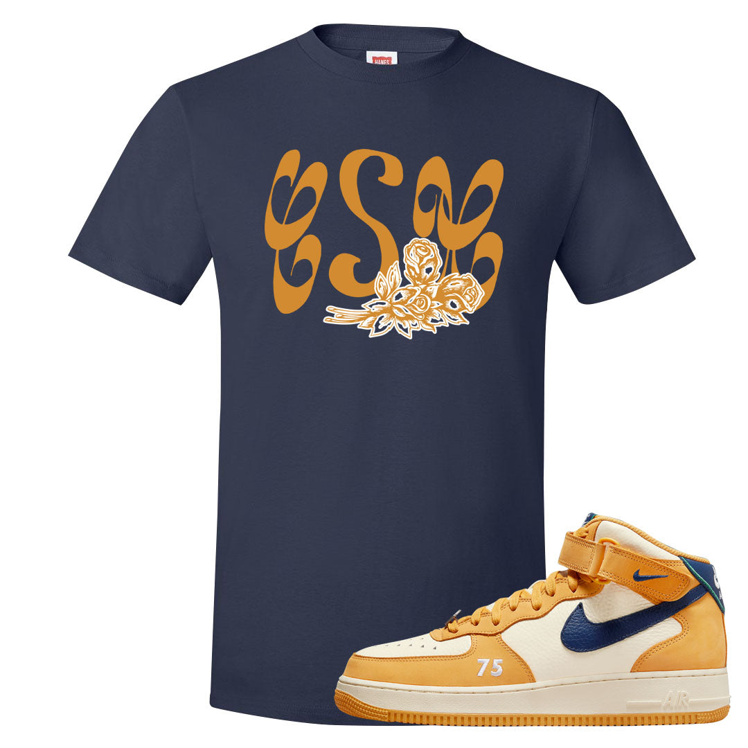 Pollen Paris Mid AF 1s T Shirt | Certified Sneakerhead, Navy Blue