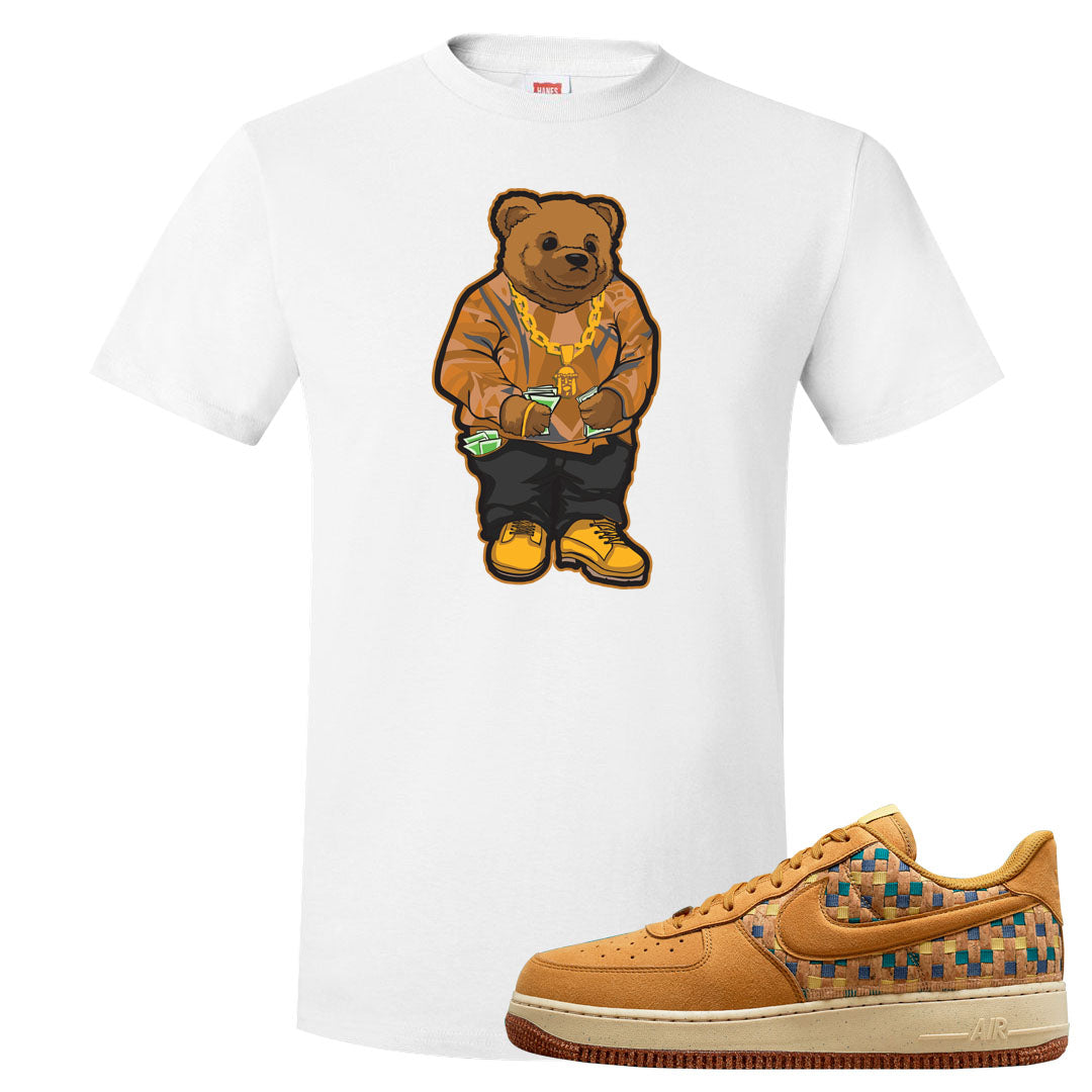 Woven Cork Low AF 1s T Shirt | Sweater Bear, White