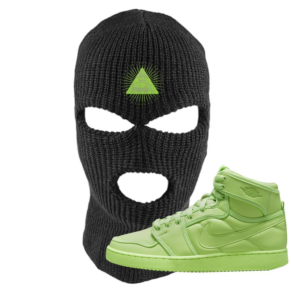 Neon Green KO 1s Ski Mask | All Seeing Eye, Black