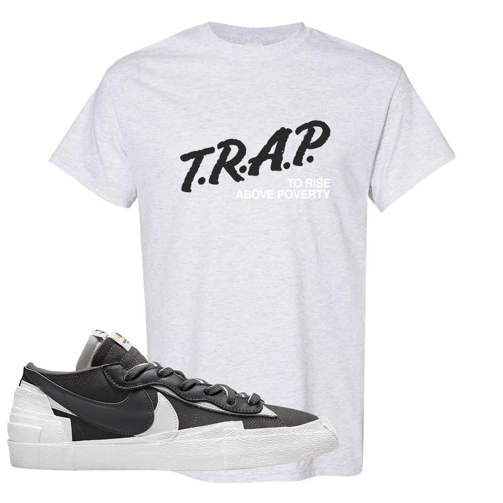 Iron Grey Low Blazers T Shirt | Trap To Rise Above Poverty, Ash