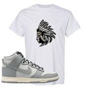 Aged Greyscale High Dunks T Shirt | Indian Chief, Ash