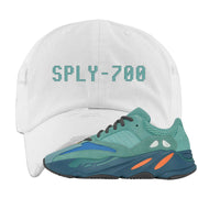 Faded Azure 700s Distressed Dad Hat | Sply-700, White