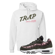 Olive Pink Camo 95s Hoodie | Trap To Rise Above Poverty, White