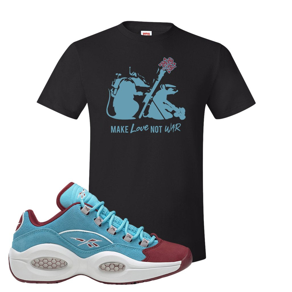 Maroon Light Blue Question Lows T Shirt | Army Rats, Black