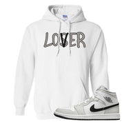 Light Smoke Grey Mid 1s Hoodie | Lover, White