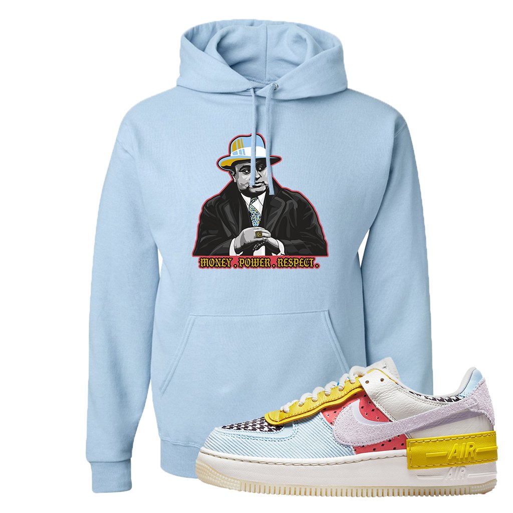 Air Force 1 Shadow Multi-Color Hoodie | Capone Illustration, Light Blue