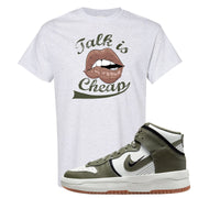 Cargo Khaki Rebel High Dunks T Shirt | Talk Is Cheap, Ash