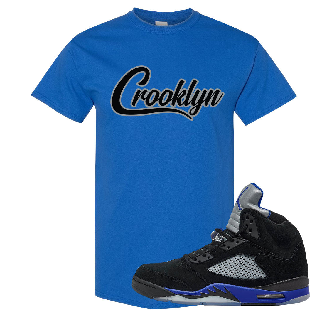 Racer Blue 5s T Shirt | Crooklyn, Royal