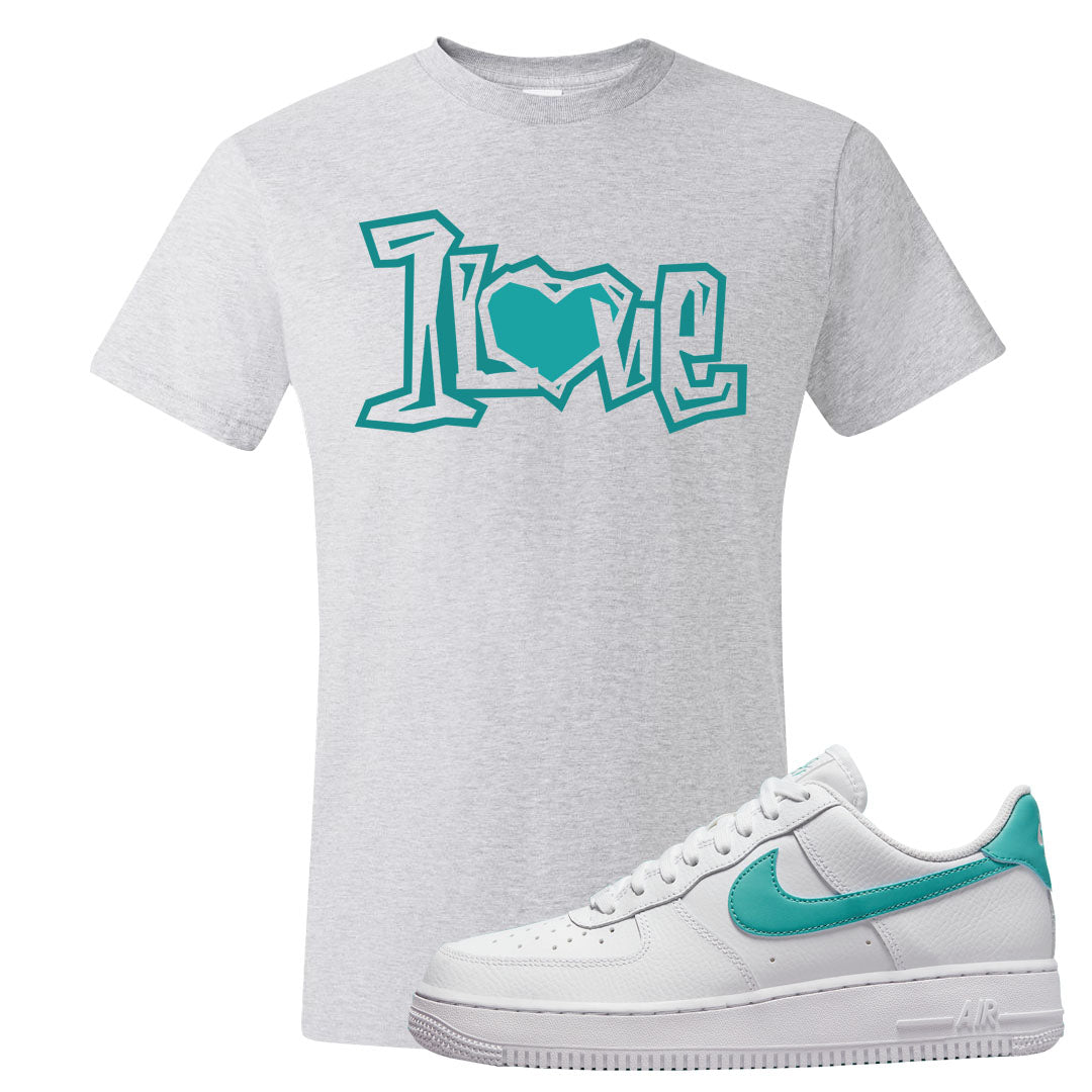 Washed Teal Low 1s T Shirt | 1 Love, Ash