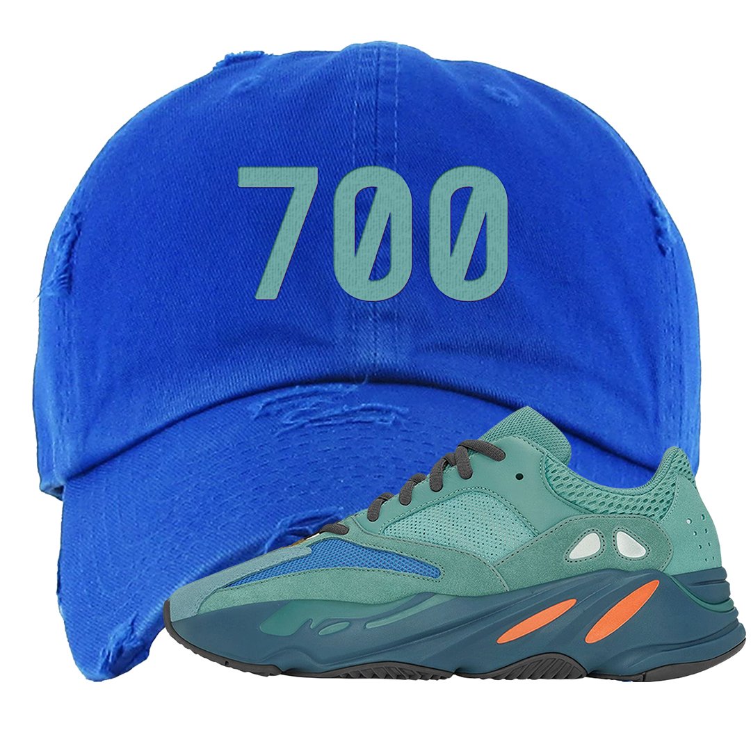 Faded Azure 700s Distressed Dad Hat | 700, Royal