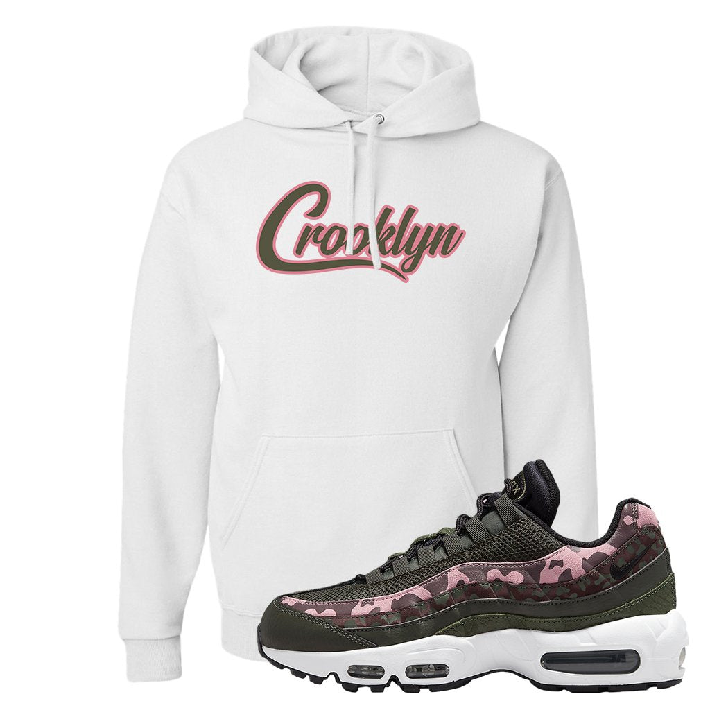 Olive Pink Camo 95s Hoodie | Crooklyn, White