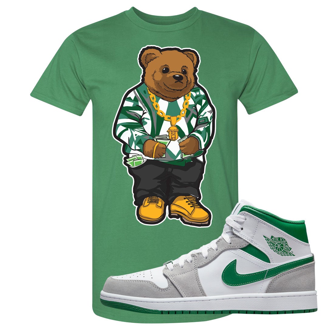 Light Smoke Pine Green Mid 1s T Shirt | Sweater Bear, Kelly Green