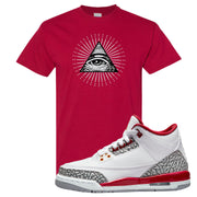 Cardinal Red 3s T Shirt | All Seeing Eye, Cardinal