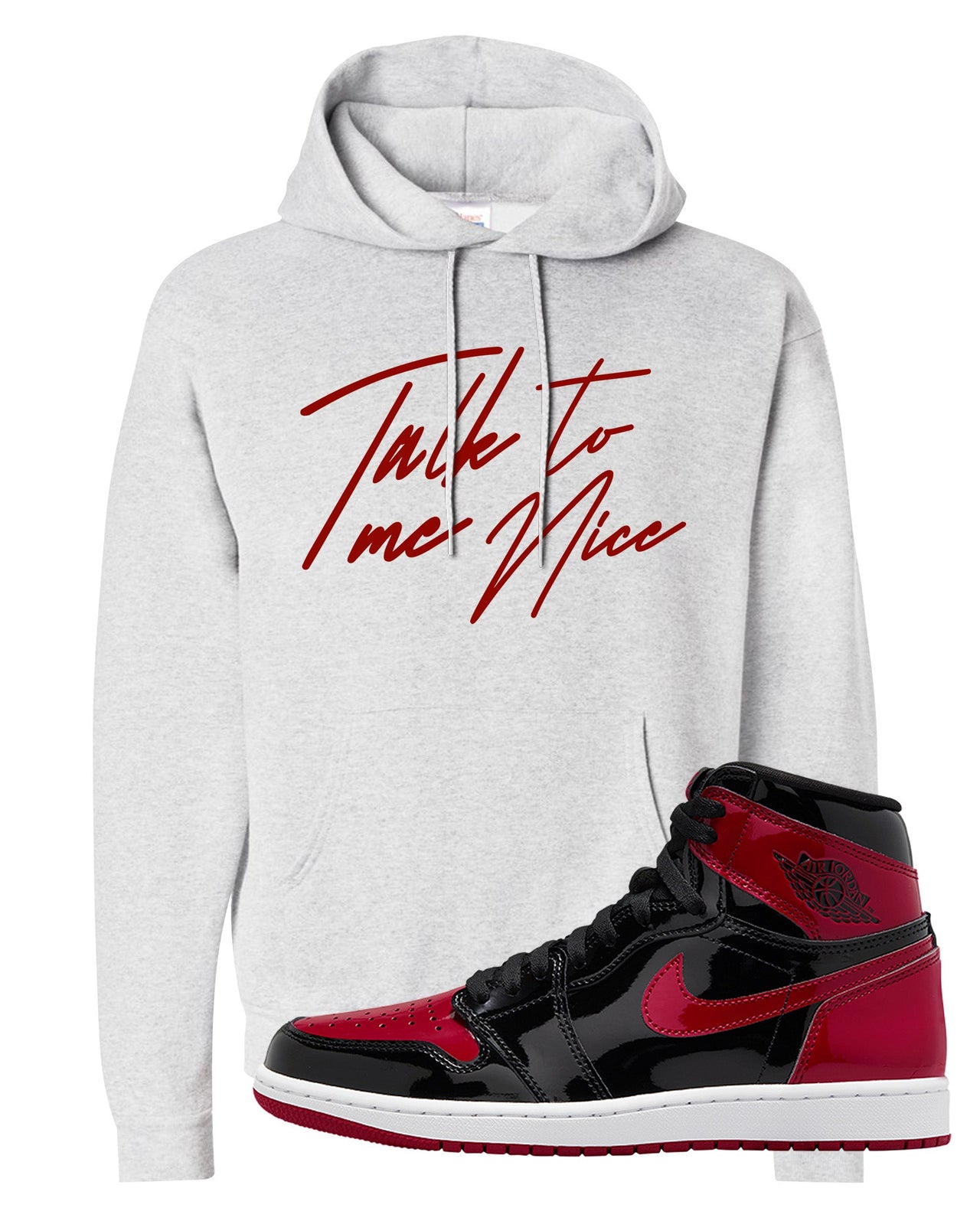 Patent Bred 1s Hoodie | Talk To Me Nice, Ash