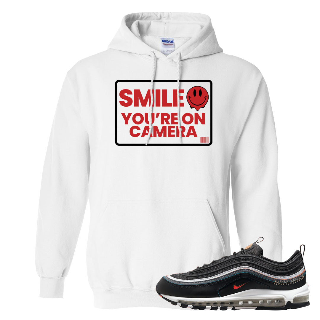 Alter and Reveal 97s Hoodie | Smile You're On Camera, White