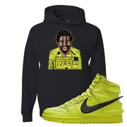 Atomic Green High Dunks Hoodie | Escobar Illustration, Black