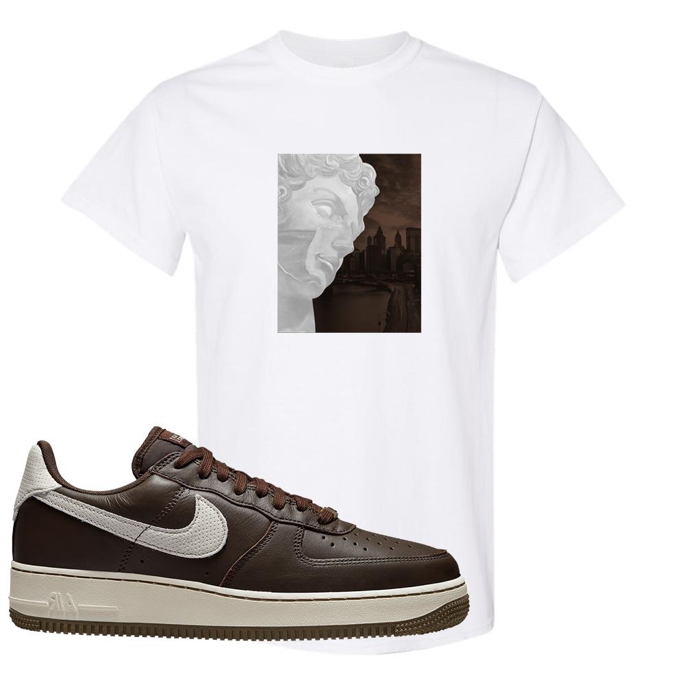 Dark Chocolate Leather 1s T Shirt | Miguel, White