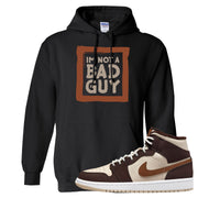 Brown Fleece Mid 1s Hoodie | I'm Not A Bad Guy, Black