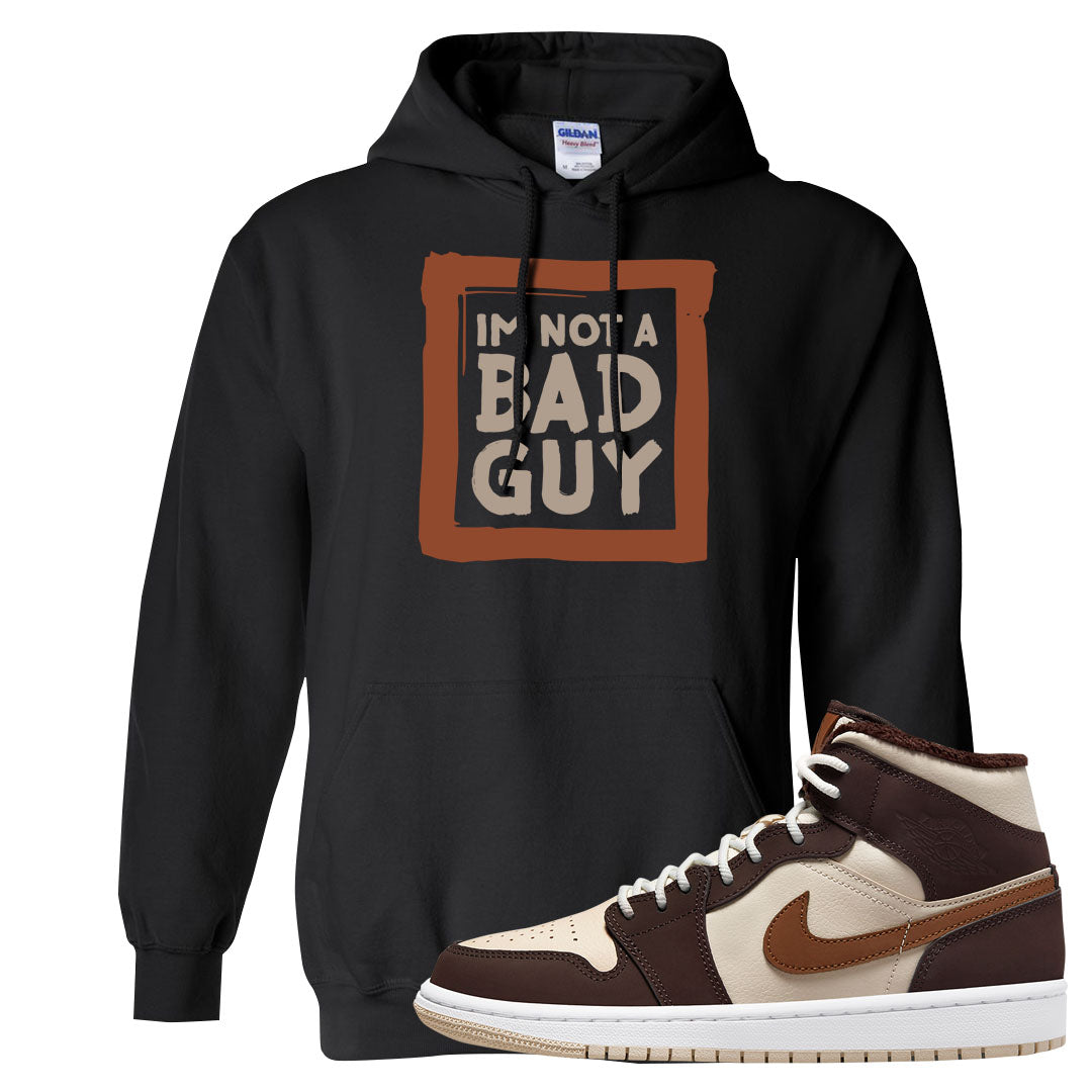 Brown Fleece Mid 1s Hoodie | I'm Not A Bad Guy, Black