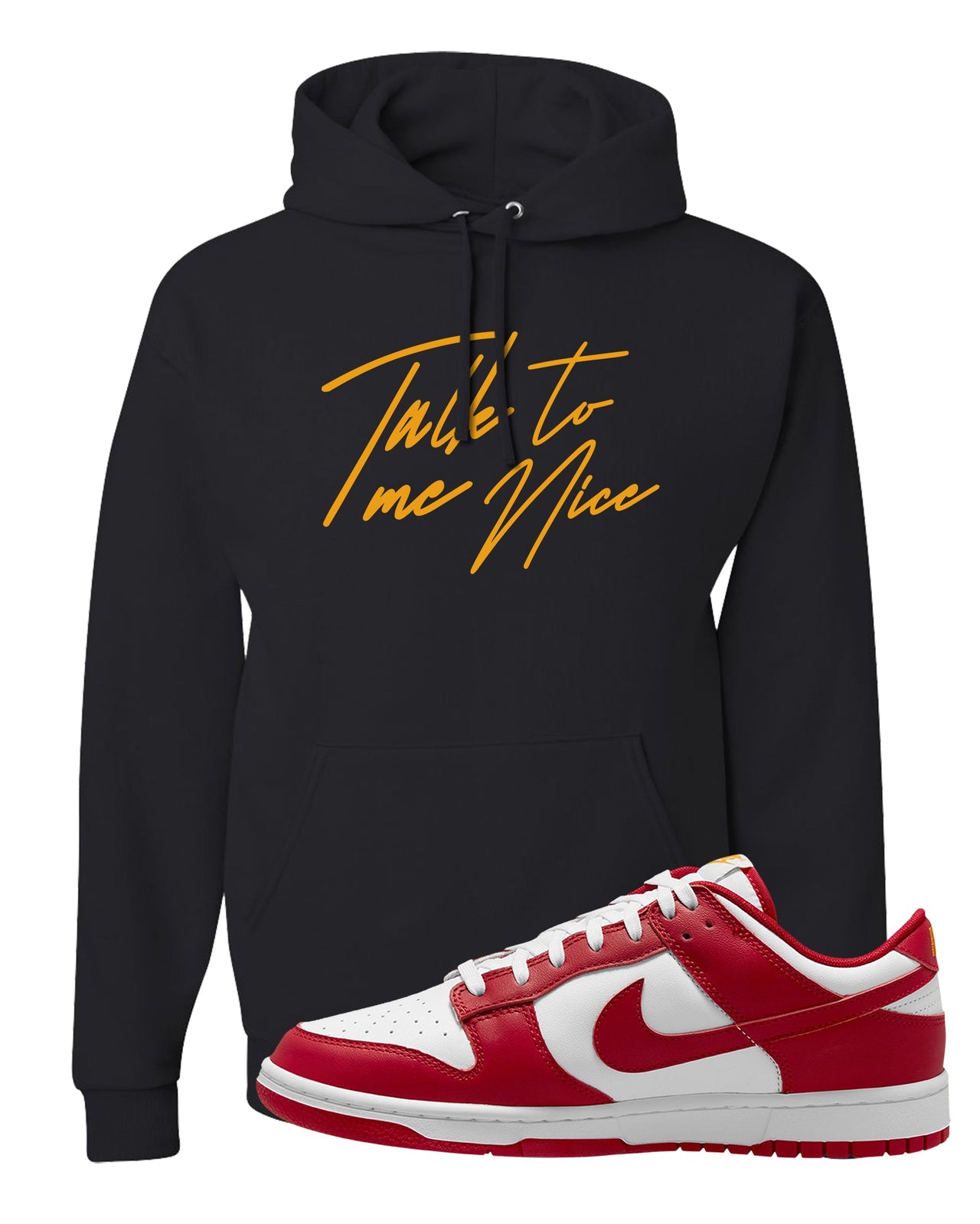 Red White Yellow Low Dunks Hoodie | Talk To Me Nice, Black
