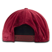 back of All Seeing Eye Pyramid Dark Red Velour Adjustable Snapback Hat | Secret society