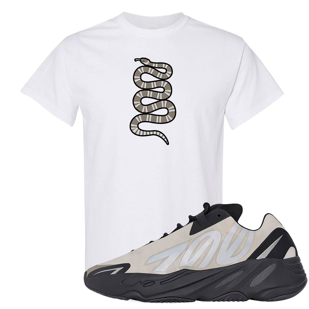 MNVN Bone 700s T Shirt | Coiled Snake, White