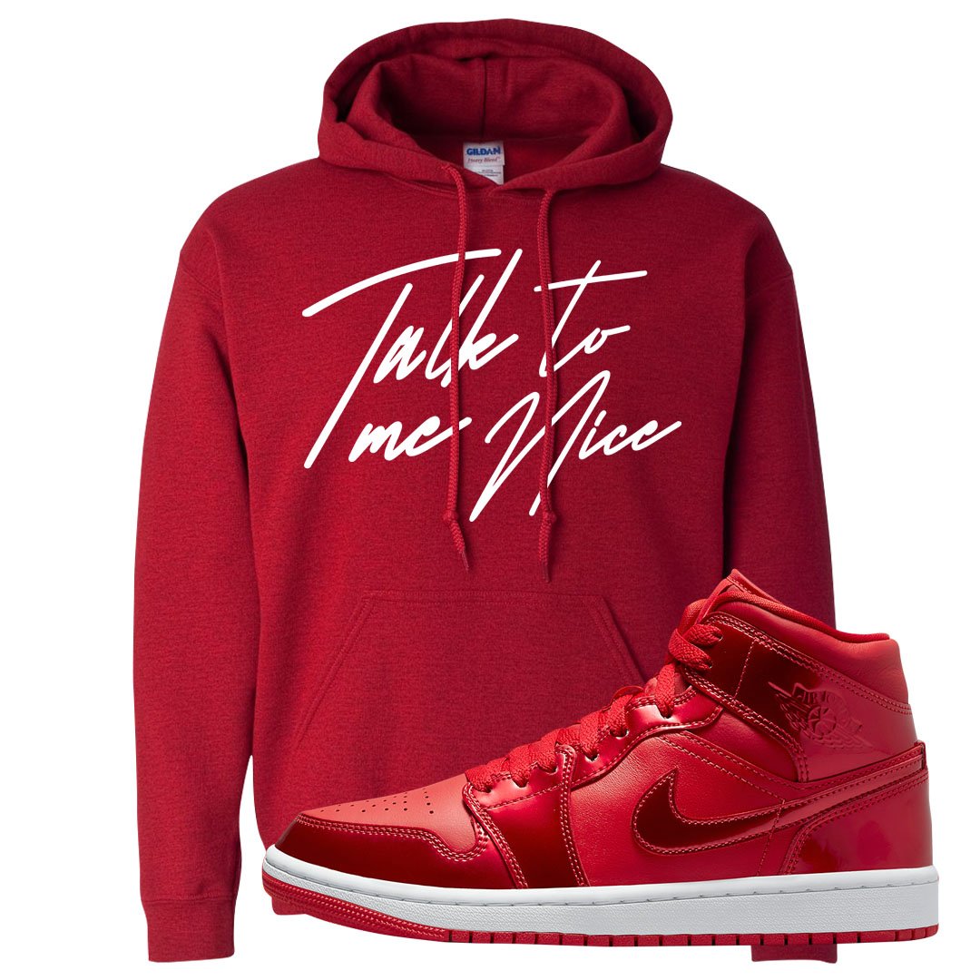 University Red Pomegranate Mid 1s Hoodie | Talk To Me Nice, Red