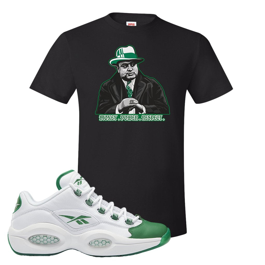 Question Low Green Toe T Shirt | Capone Illustration, Black