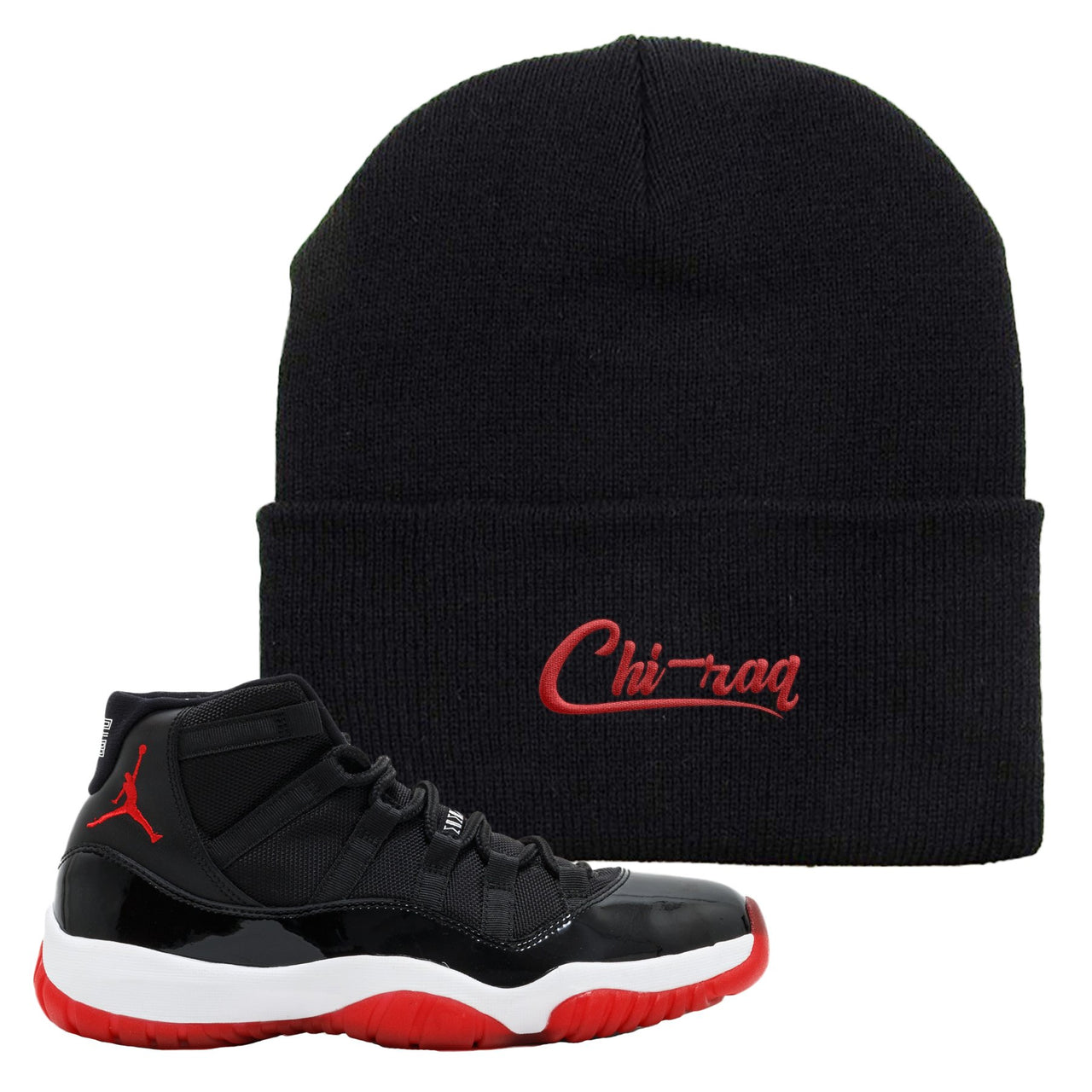 Jordan 11 Bred Chi-raq Black Sneaker Hook Up Beanie