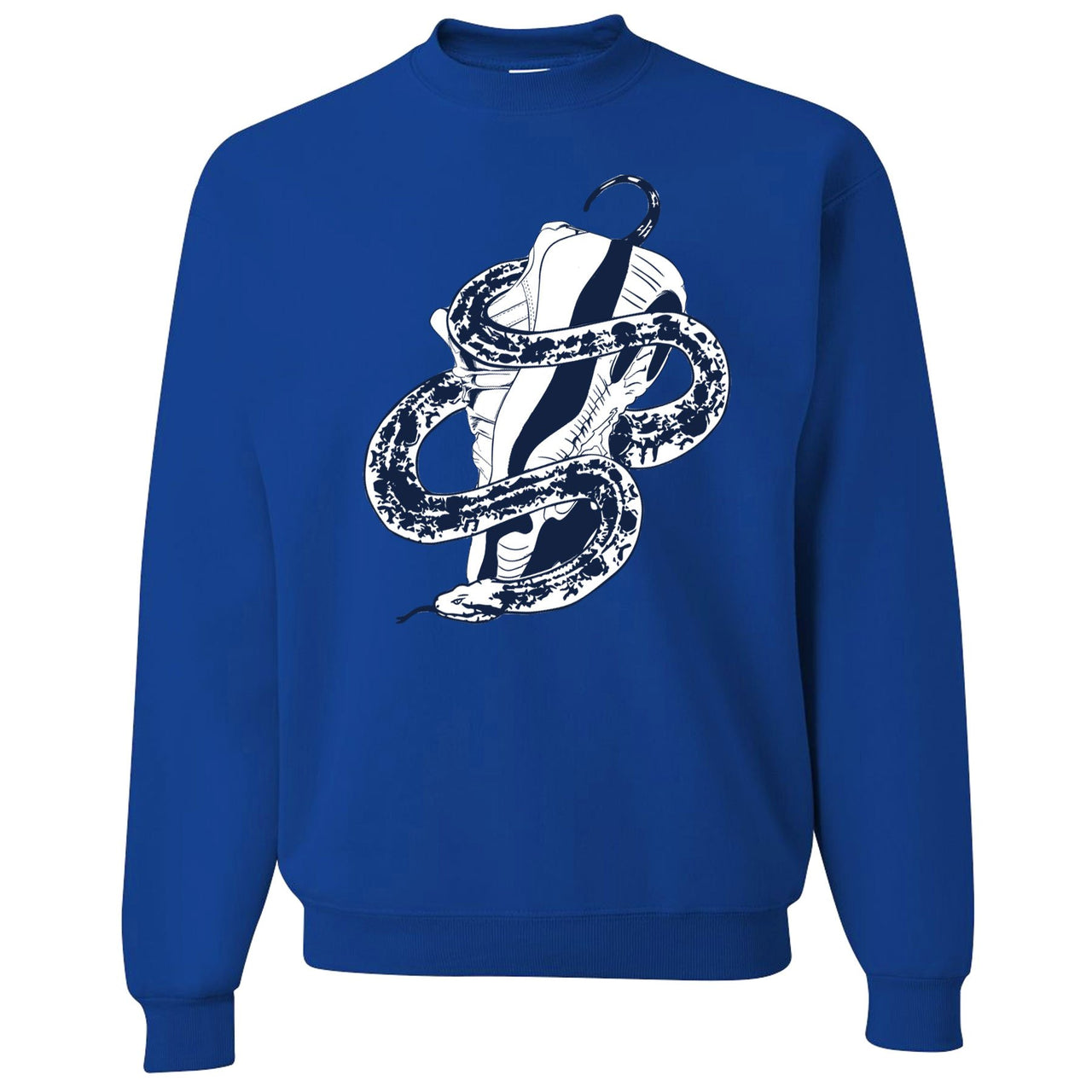 Snakeskin Low Blue 11s Crewneck Sweater | Snake Around Shoes, Royal Blue