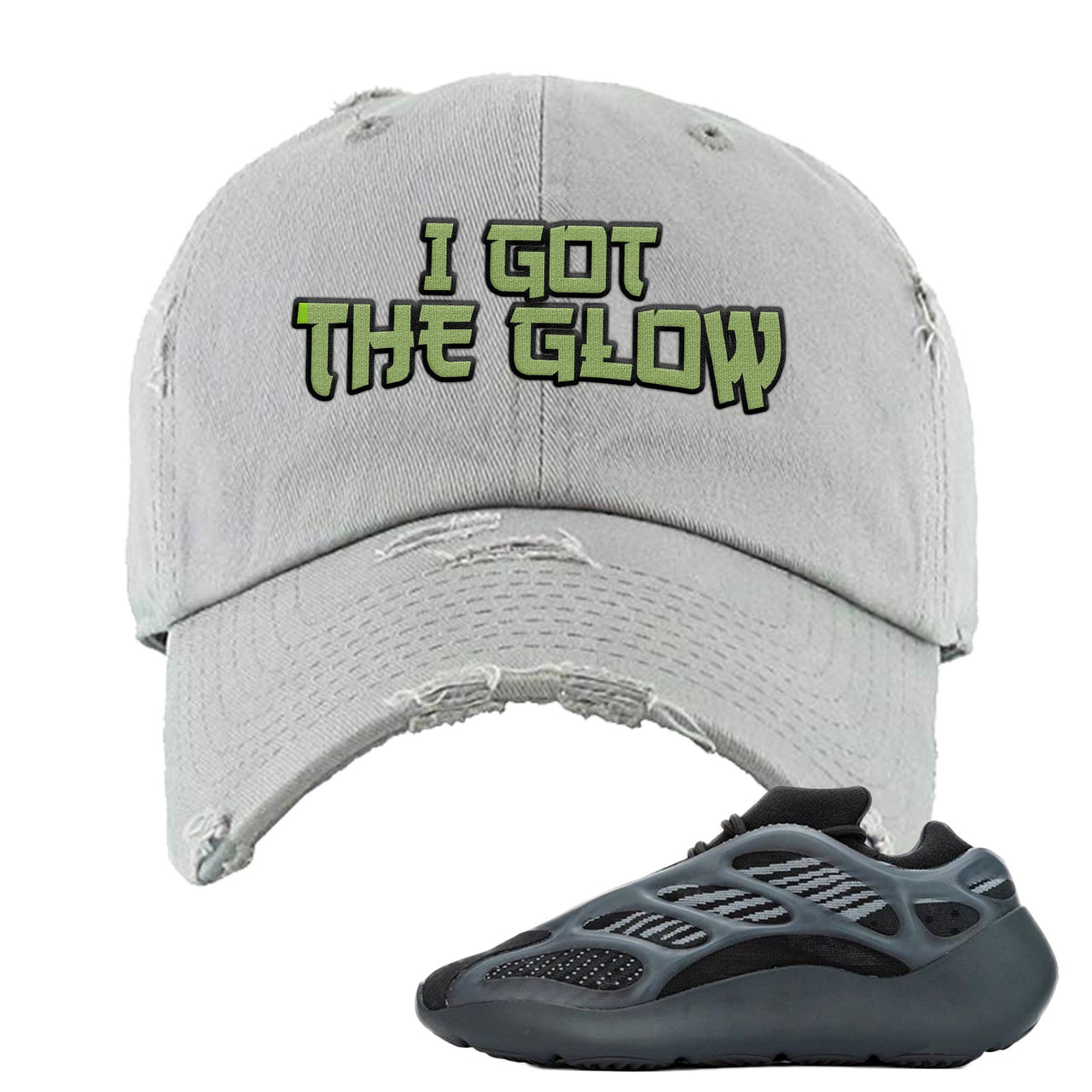 Alvah v3 700s Distressed Dad Hat | I Got The Glow, Light Gray