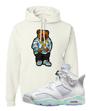 Mint Foam 6s Hoodie | Sweater Bear, White