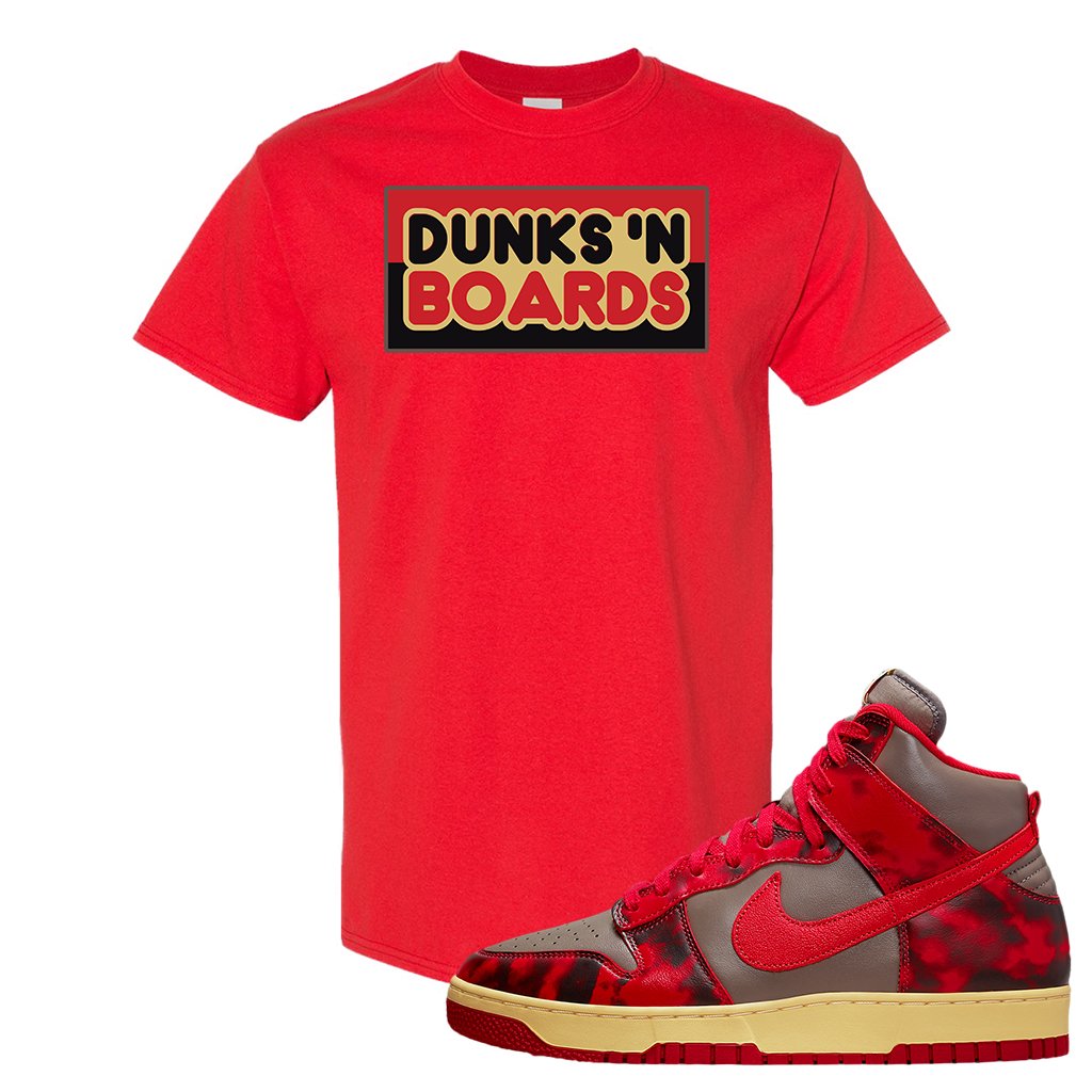 Acid Wash Red 1985 High Dunks T Shirt | Dunks N Boards, Red