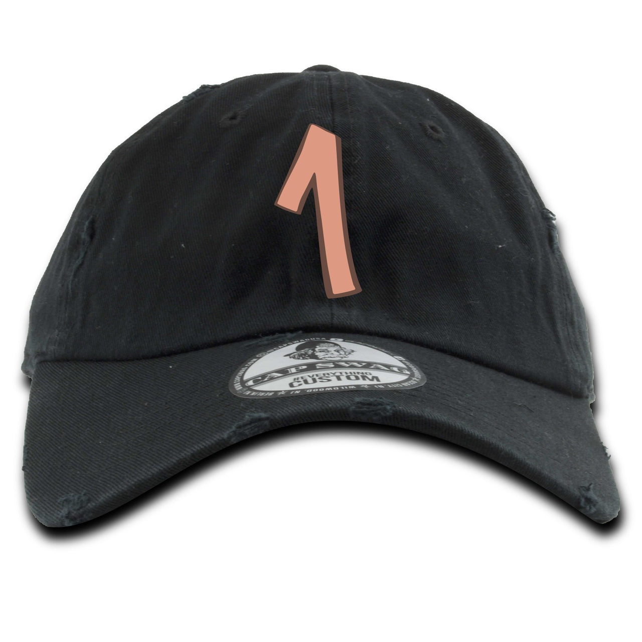 Hyper Crimson Pro Foams Distressed Dad Hat | Number 1, Black