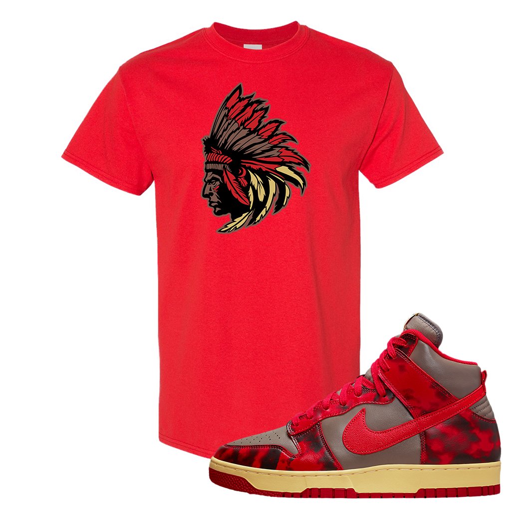 Acid Wash Red 1985 High Dunks T Shirt | Indian Chief, Red