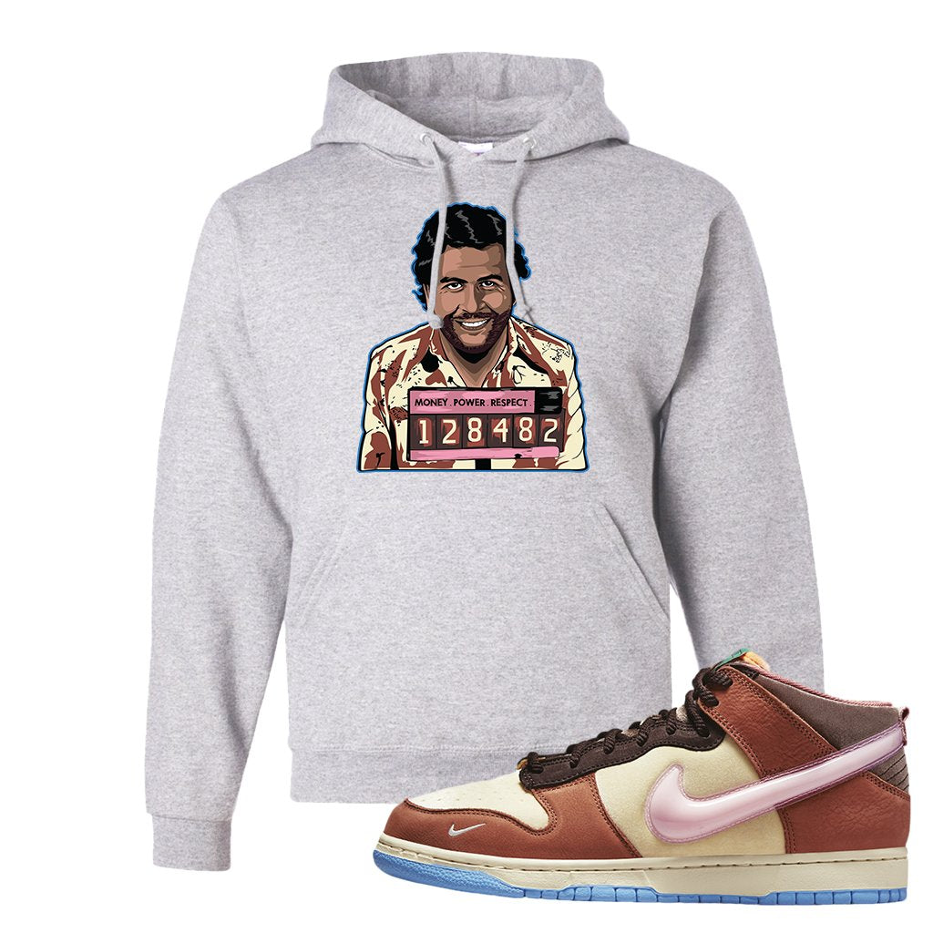 Chocolate Milk Mid Dunks Hoodie | Escobar Illustration, Ash