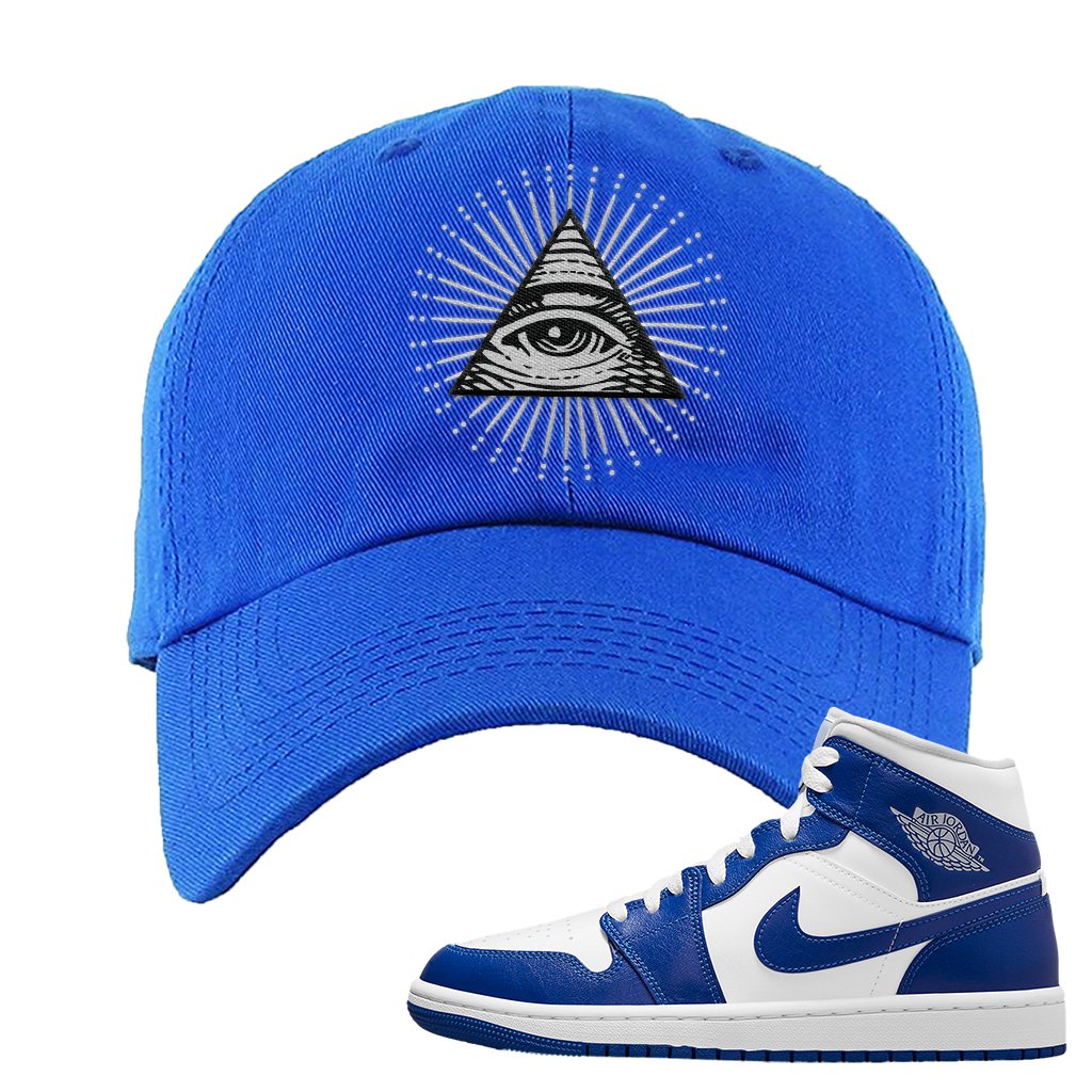 Air Jordan 1 Mid Kentucky Blue Dad Hat | All Seeing Eye, Royal