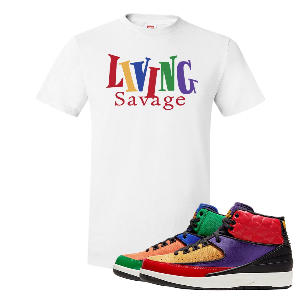 WMNS Multicolor Sneaker White T Shirt | Tees to match Nike 2 WMNS Multicolor Shoes | Living Savage