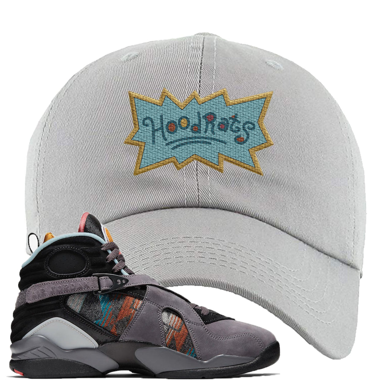 Jordan 8 N7 Pendleton Hood Rats Light Gray Sneaker Hook Up Dad Hat