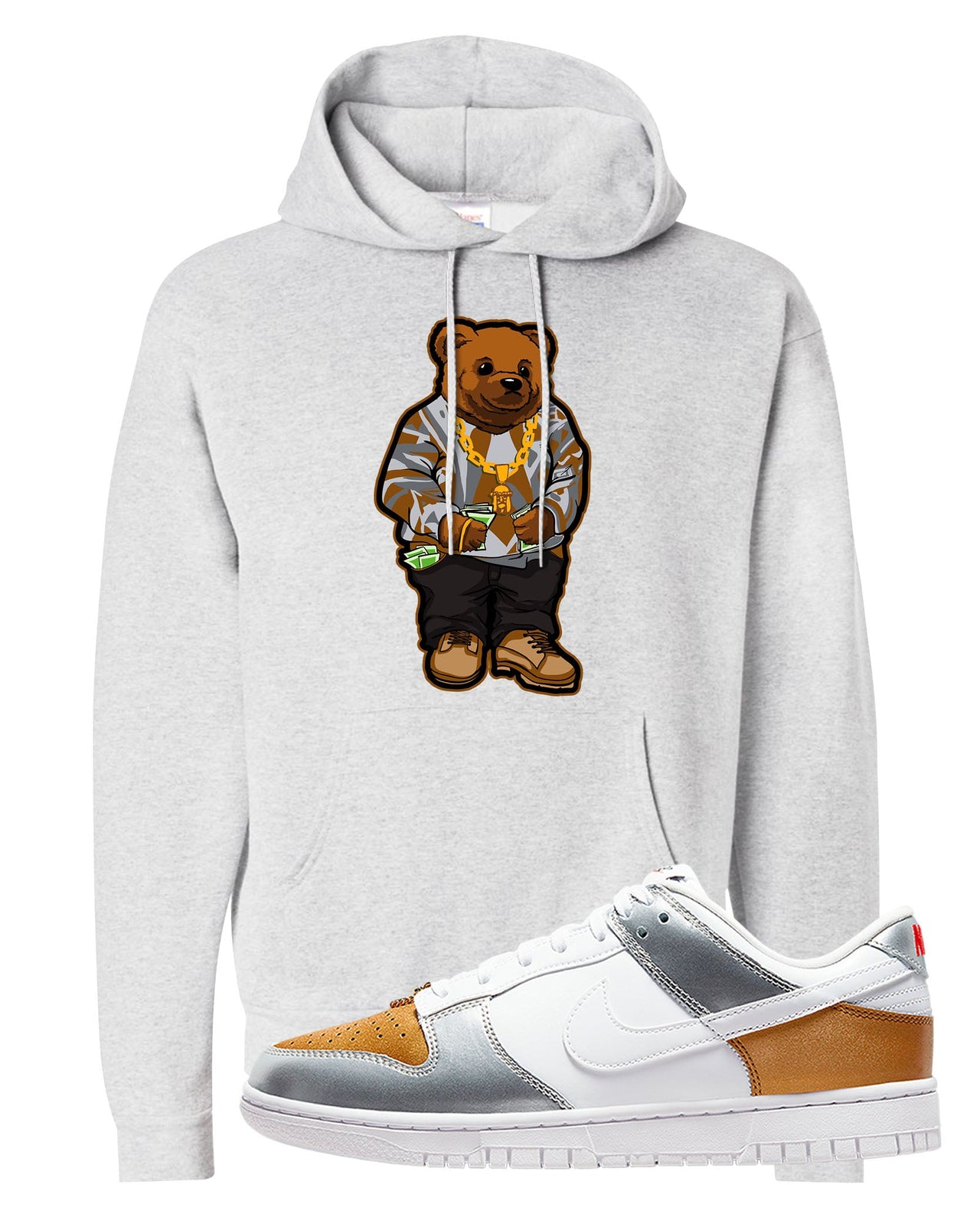 Gold Silver Red Low Dunks Hoodie | Sweater Bear, Ash