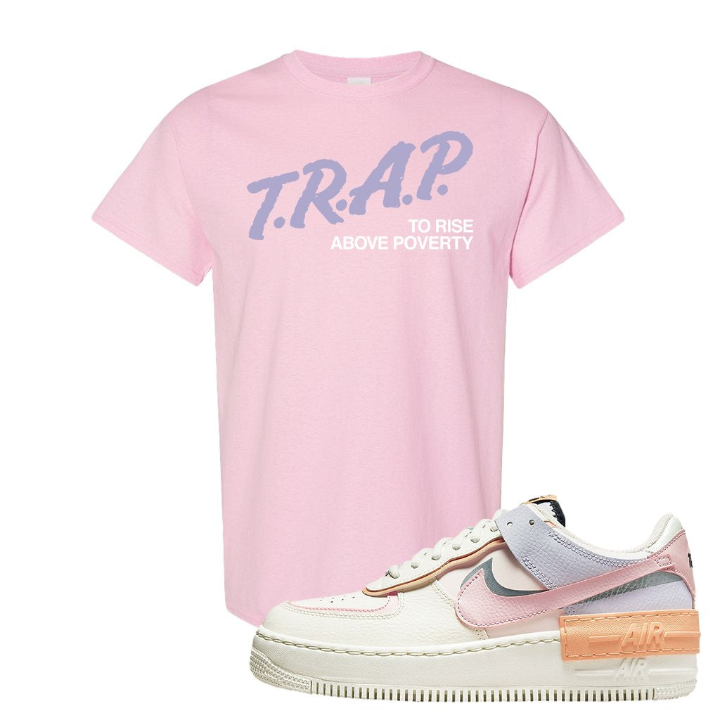 Sail Pink Glaze Orange Chalk 1s T Shirt | Trap To Rise Above Poverty, Light Pink