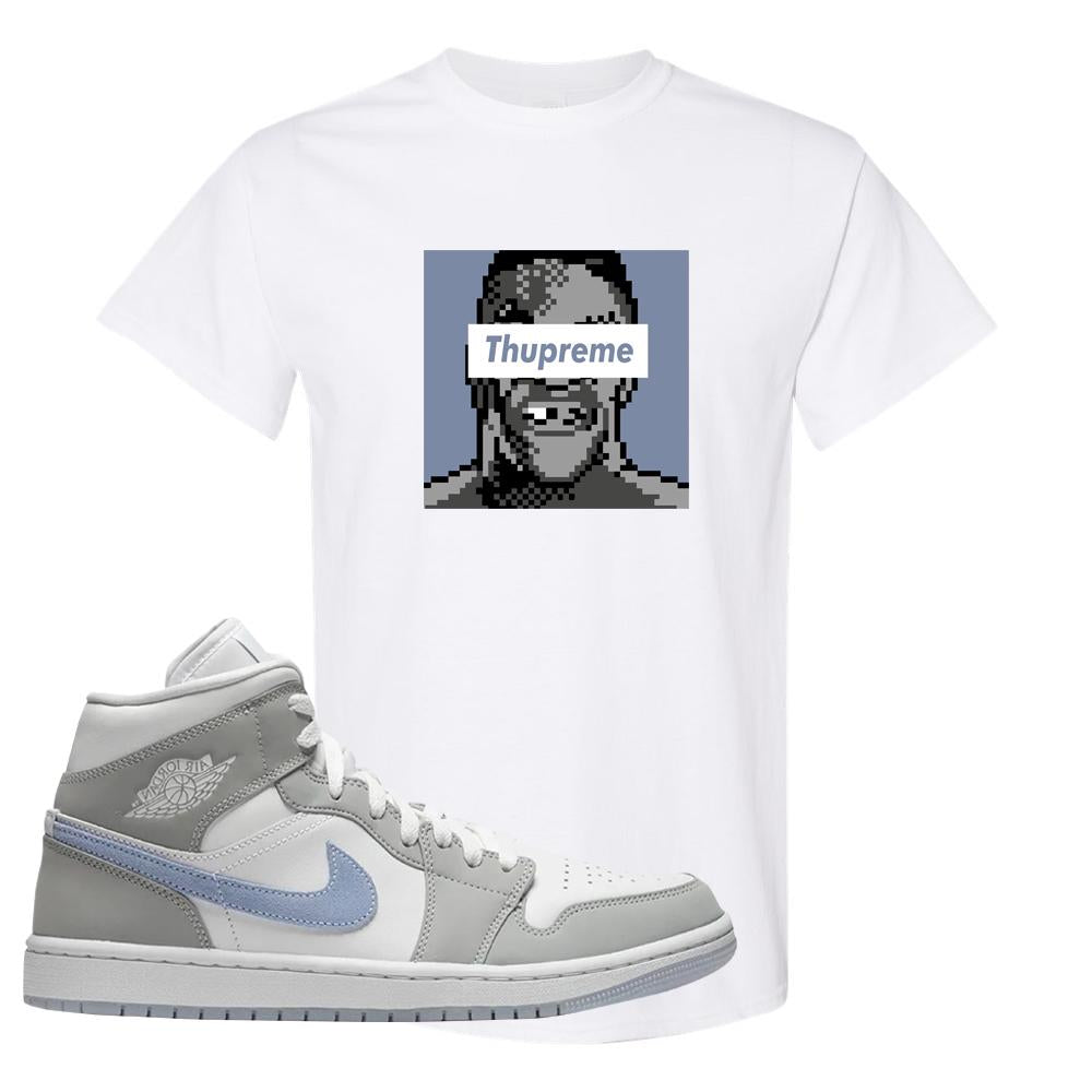 Wolf Grey Mid 1s T Shirt | Thupreme, White