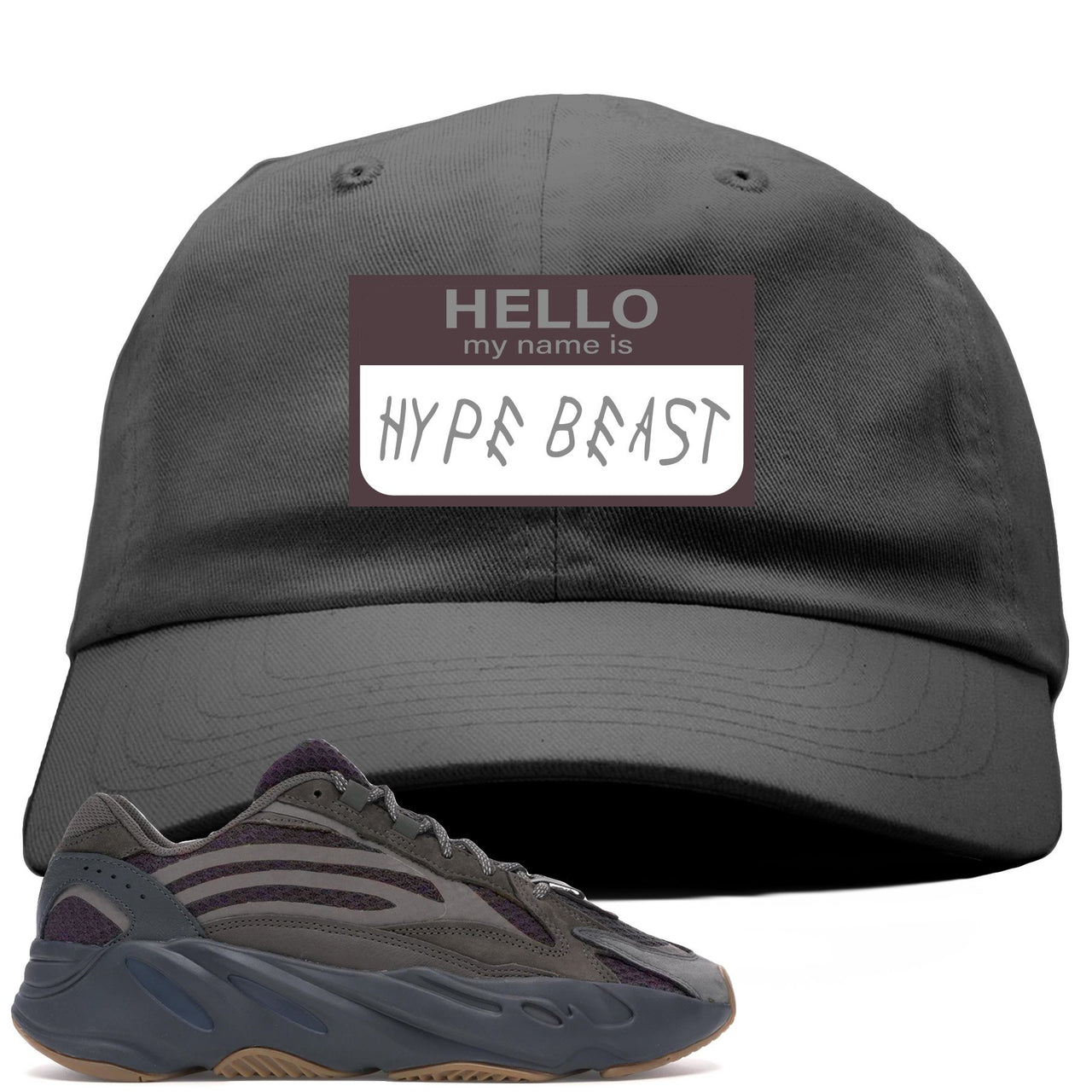 Geode 700s Dad Hat | Hello My Name Is Hype Beast Woe, Gray