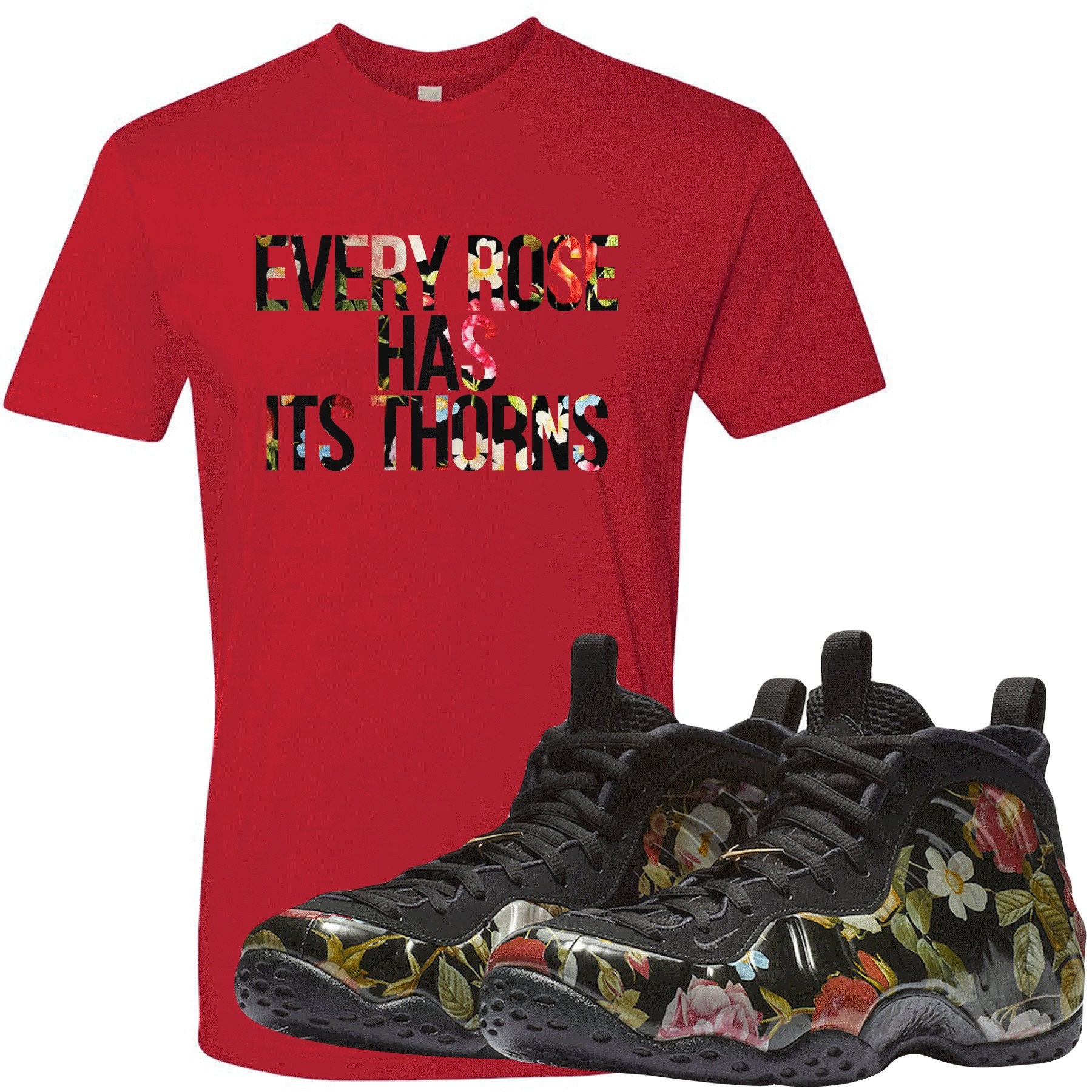 Wear this sneaker matching t-shirt to match your Air Foamposite One Floral sneakers. Match your floral foams today!